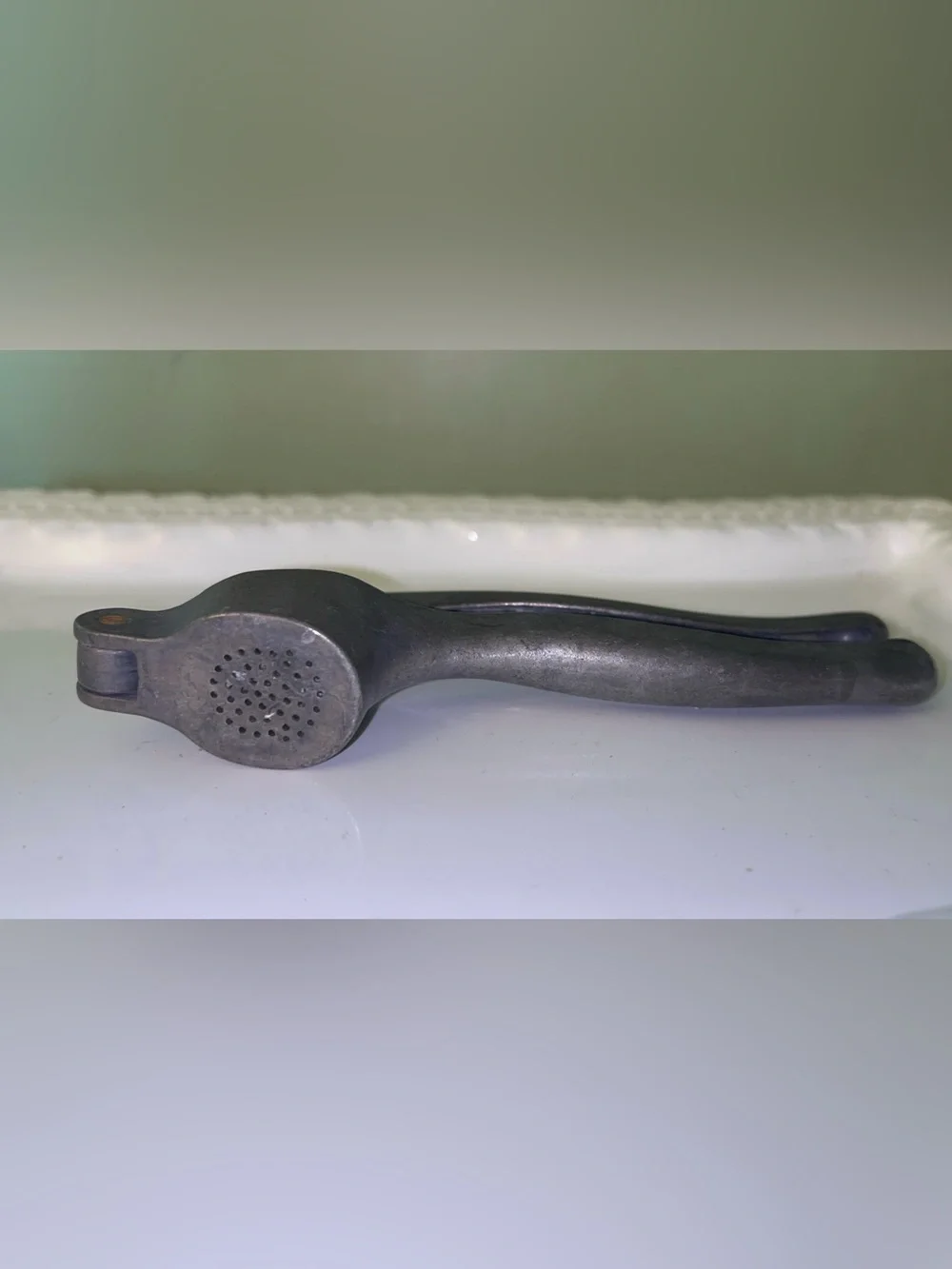 Italian cast aluminum garlic press